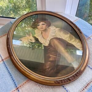 Vintage Sir Henry Raeburn Age of Innocence Young Boy, Gilted Ornate Oval Frame